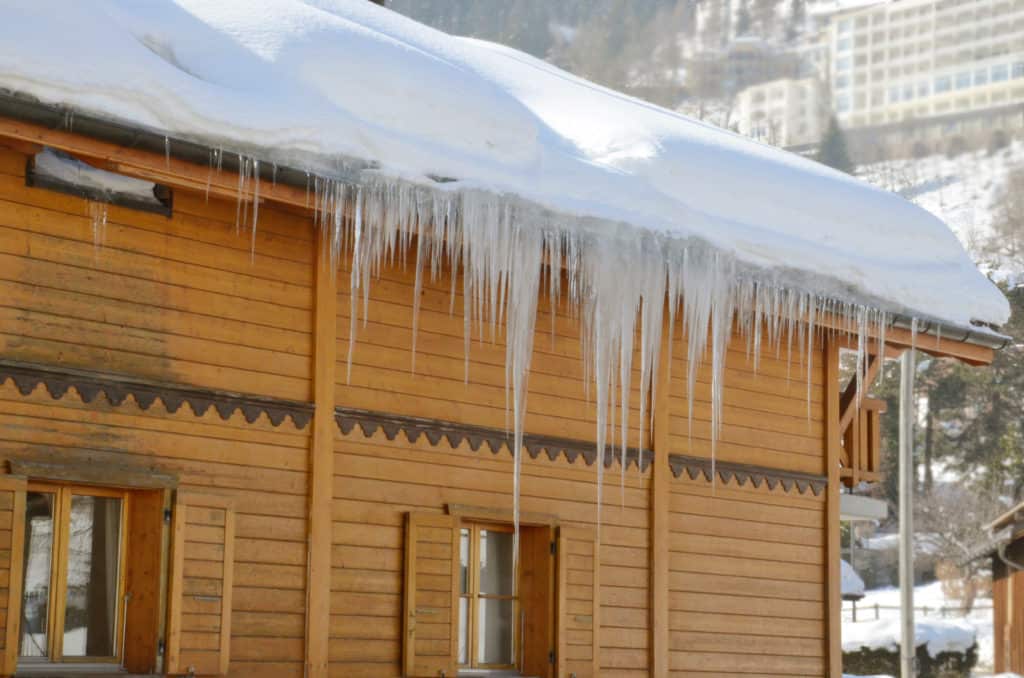 cabin in need of ice dam prevention