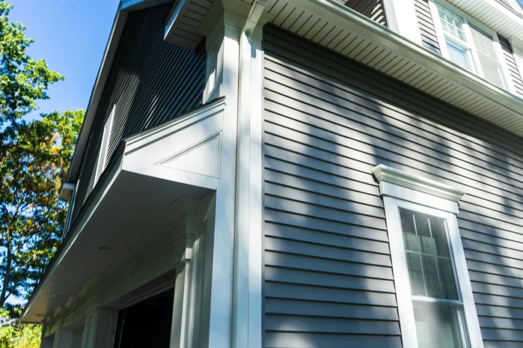 close up view of types of siding such as vinyl