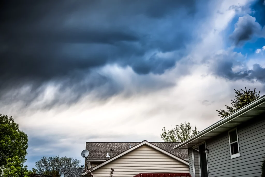 durable siding protects residential home from storm
