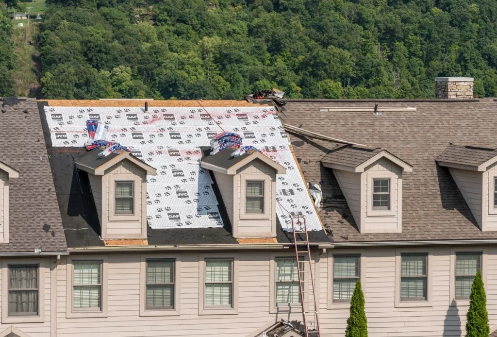 reroofing the old shingles on townhouses 