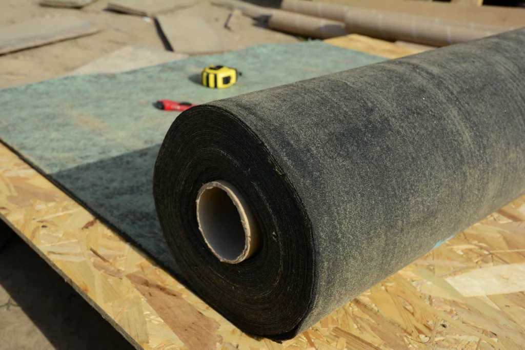 a large roll of roofing underlayment