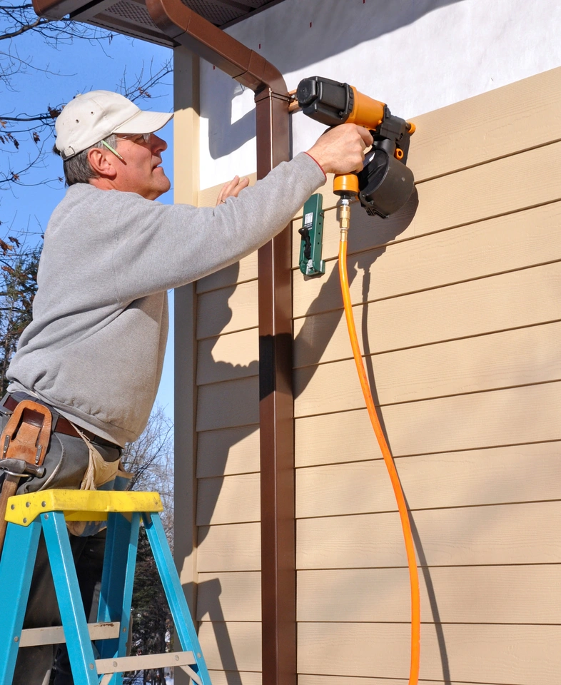nail gun siding installation