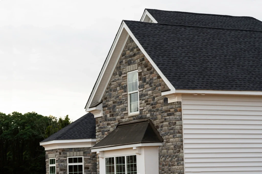 black shingle roof