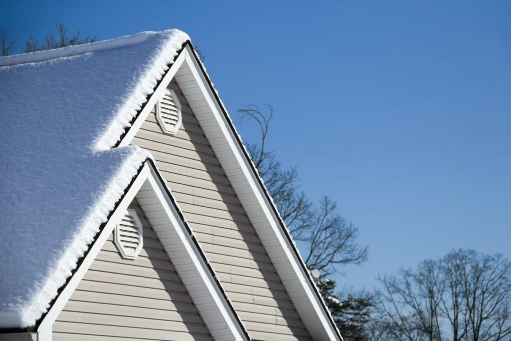 snow on a rooftop