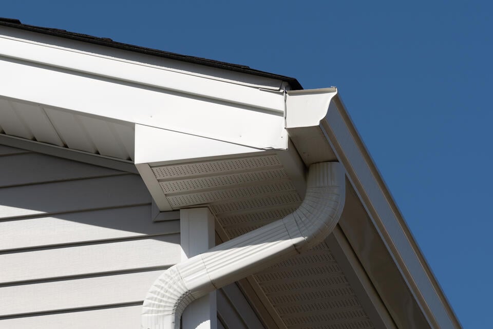 drip edge flashing-close up of roofing materials, like gutters, drip edge flashing, and fascia board