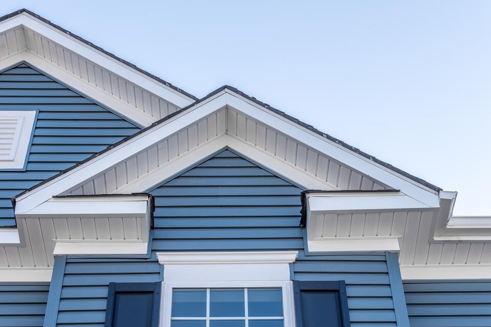 best siding for house-blue vinyl siding on house