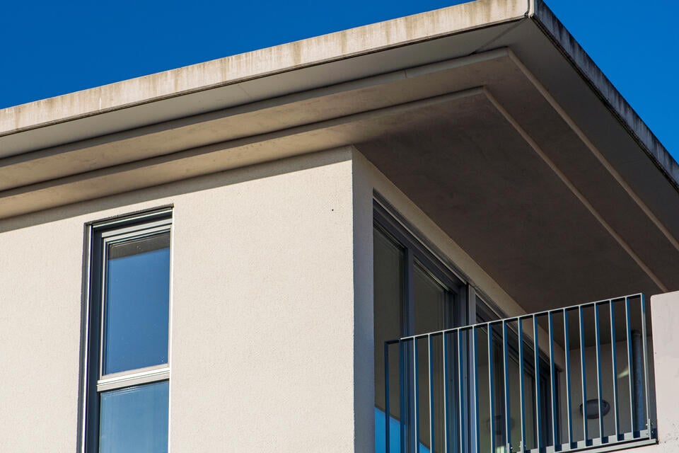 roof overhang-flat roof with overhang