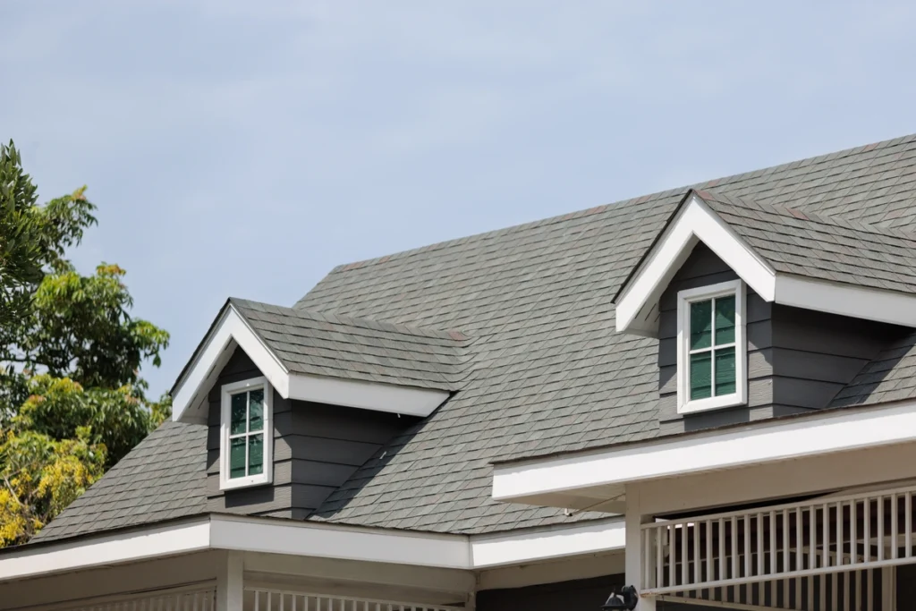 asphalt shingles on home