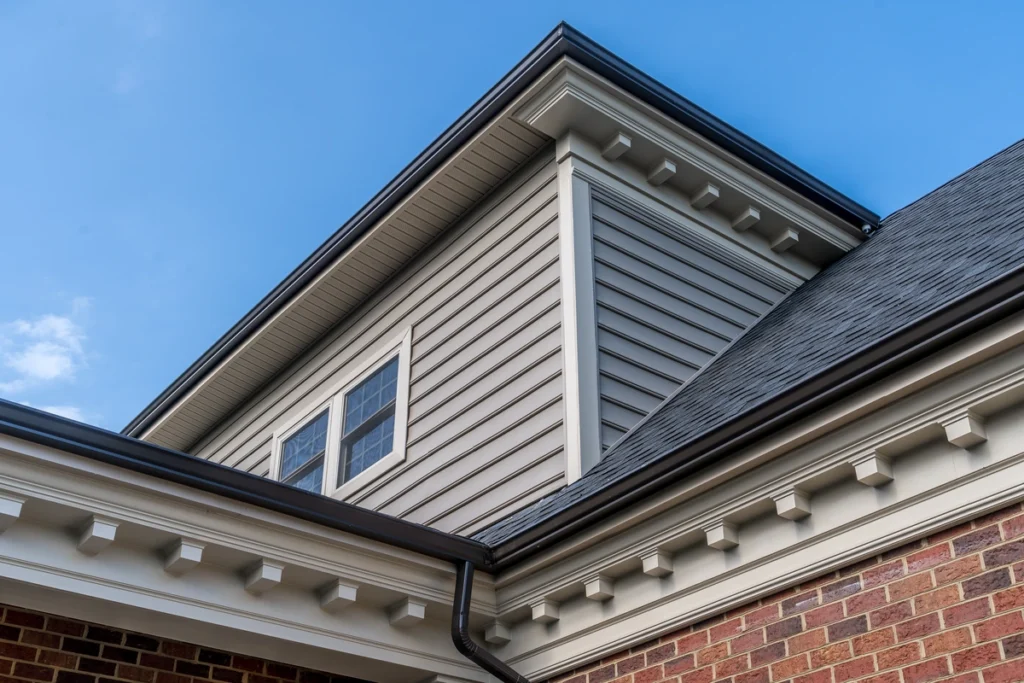 brick and vinyl siding for home