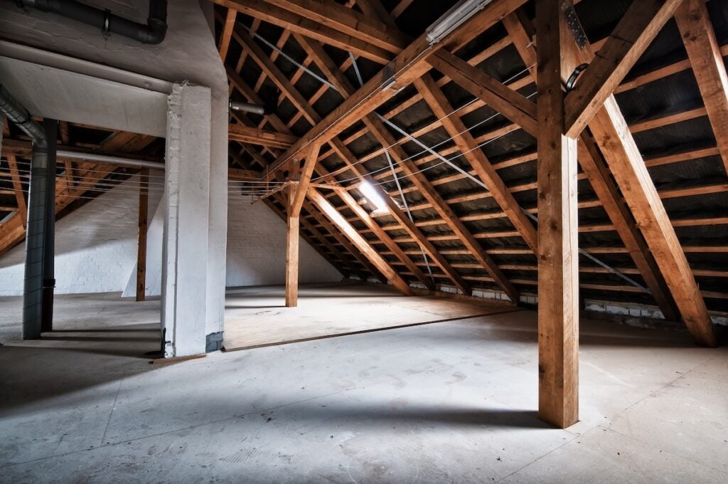 Empty house attic
